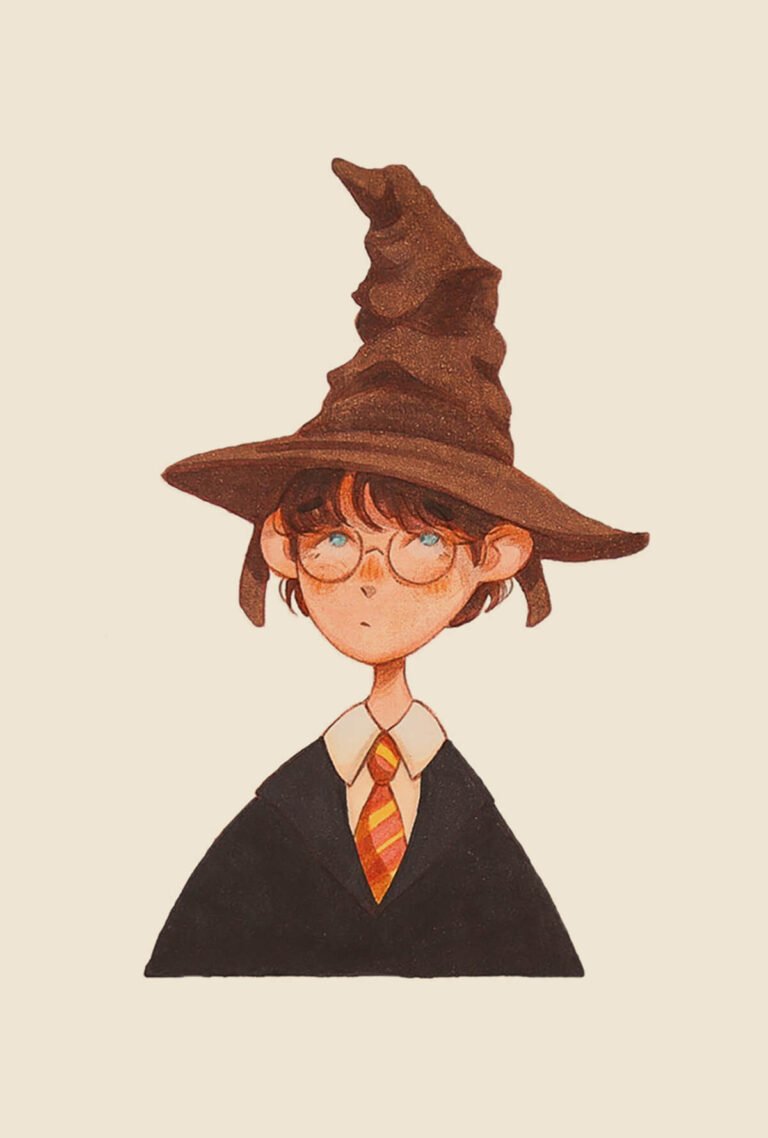 Marker portrait of Harry Potter and the Sorting Hat